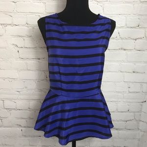 Petticoat Alley Anthro Open Back Striped Blouse